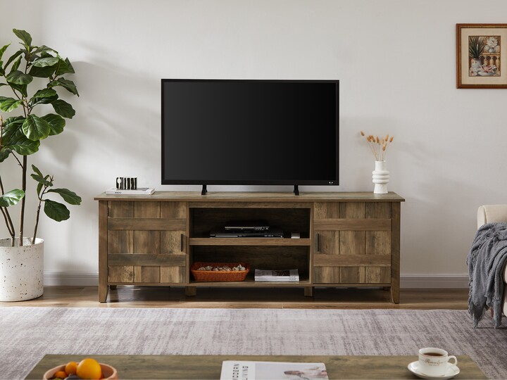 RASOO Iron TV Artificial Wood Entertainment Center for up to