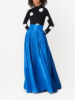 Thumbnail for your product : Carolina Herrera Box-Pleat Silk Maxi Skirt