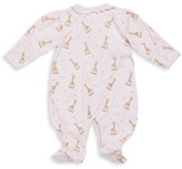 Thumbnail for your product : Kissy Kissy Baby Girl's Giraffe Print Ruffled Pima Cotton Footie