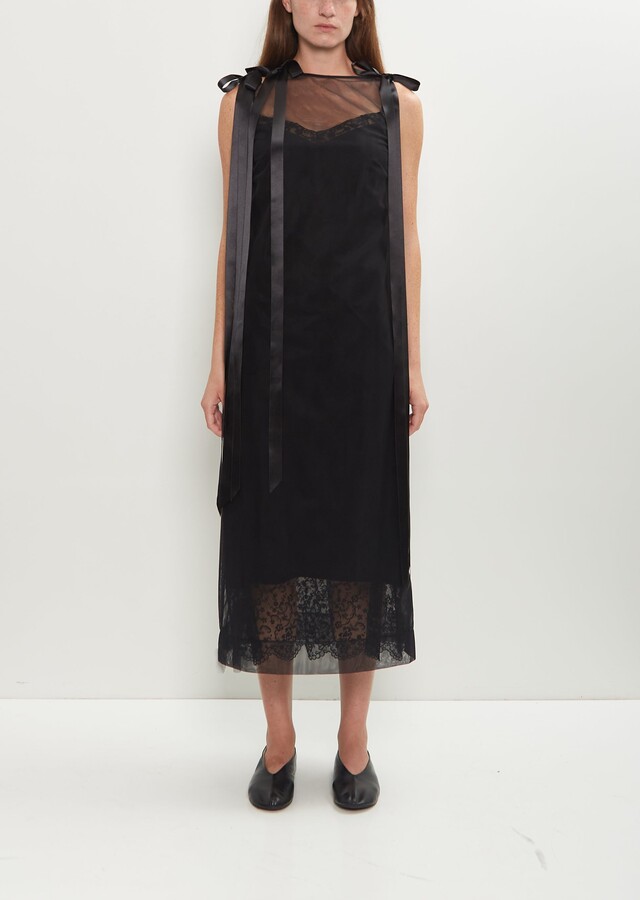 Simone Rocha Sheer Tulle Satin Bows Dress