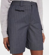 Thumbnail for your product : Ganni Pinstriped high-rise cargo shorts