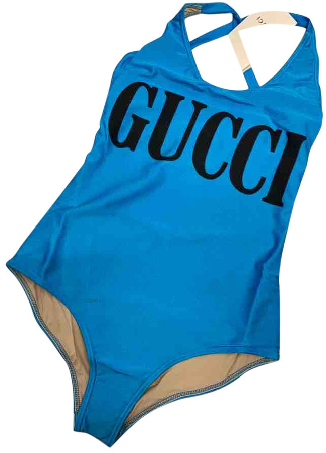 blue gucci swimsuit