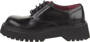 Gucci Leather Oxfords Black Rubber Trim Round-Toes Platform Lace-Up Closure at Uppers Includes Box & Dust Bag Designer