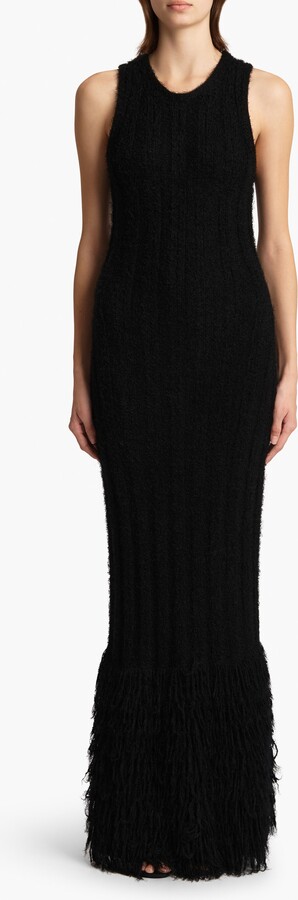KHAITE Fiore Rib Eyelash Silk & Cashmere Maxi Dress