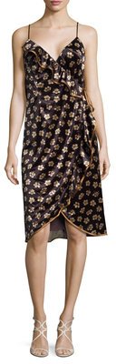 ABS by Allen Schwartz Floral Spring Velvet Wrap Dress