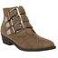 Thumbnail for your product : New Womens SOLESISTER Taupe Josie Microfibre Boots Ankle Buckle Zip