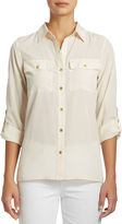 Thumbnail for your product : Jones New York Utility Shirt with Roll Sleeves
