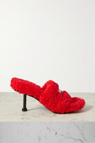 Thumbnail for your product : Balenciaga Furry Logo-embroidered Faux Shearling Mules - IT36