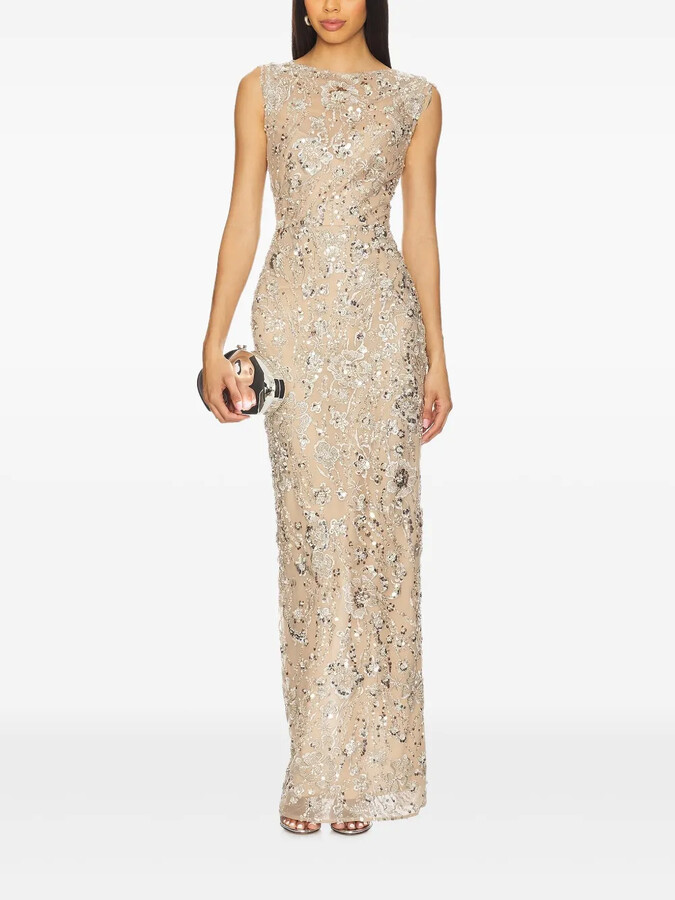 Bronx and Banco Violet sequin-embellished maxi dress