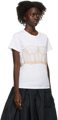 Alexander McQueen White Bustier Print T-Shirt