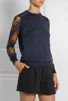 Thumbnail for your product : Erdem Cilla lace-paneled modal-blend sweater