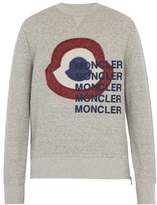 Thumbnail for your product : Moncler Logo Print Cotton Blend Sweatshirt - Mens - Grey