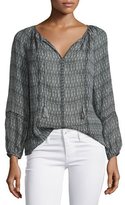 Thumbnail for your product : Joie Winther Mixed-Print Georgette Top, Caviar