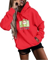 Thumbnail for your product : Cogoto Dinosaur Hoodie Cartoon Dinosaur Lovely Printing Cute Printed Sweatshirt Long Sleeve Tops Hoodie Pullover with Pockets Women's Solid Color Hoodies
