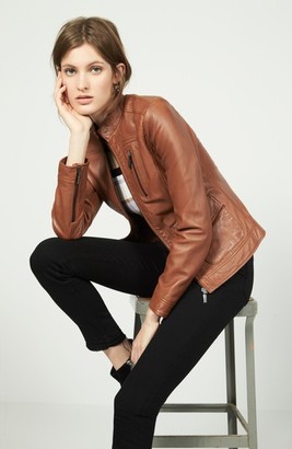 Bernardo Women's Kerwin Pocket Detail Leather Jacket