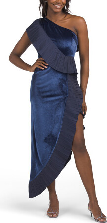 One Shoulder Ruffle Gown for Women | Polyester/Spandex