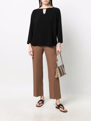 Alberto Biani Cut-Out Long Sleeved Blouse