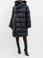 Asymmetric-front Quilted Hooded Down  
