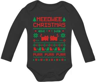 TeeStars Meeowee Christmas Ugly Sweater Design Cute Xmas Infant Baby Long Sleeve Bodysuit 18M Black