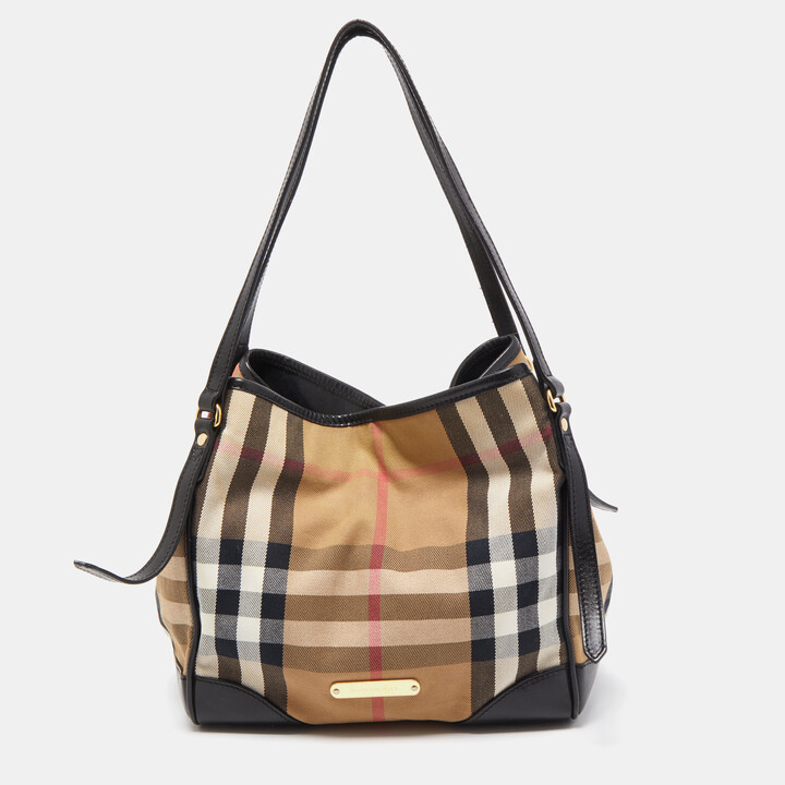 Burberry Haymarket Check Coated Canvas and Patent Leather