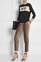 Thumbnail for your product : Moschino Cheap & Chic Moschino Cheap and Chic Cropped leopard-print stretch-cotton pants