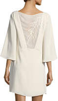 Thumbnail for your product : Halston 3/4-Sleeve Boat-Neck Short Cocktail Dress, Cream