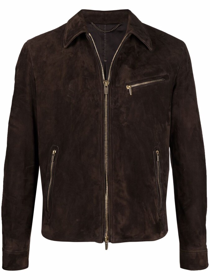 Ajmone Suede Leather Jacket - ShopStyle