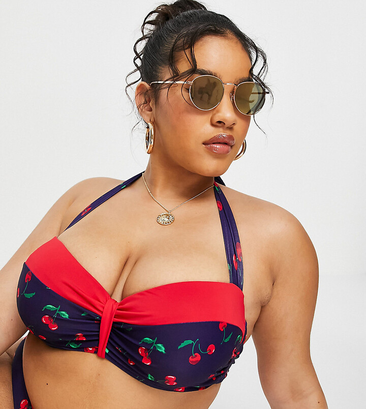 Simply Be magisculpt bikini top in cherry print - ShopStyle Two Piece  Swimsuits