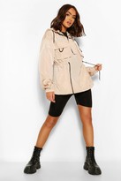 Thumbnail for your product : boohoo Waist Detail Double Pocket Windbreaker