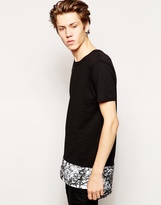 Thumbnail for your product : AKA New York 679 AKA Longline T-Shirt with Printed Hem and Side Zips