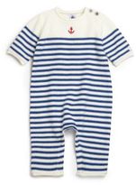 Thumbnail for your product : Petit Bateau Infant's Striped Anchor Romper