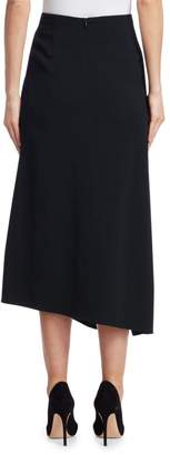 Akris Double-Face Wool Wrap Midi Skirt