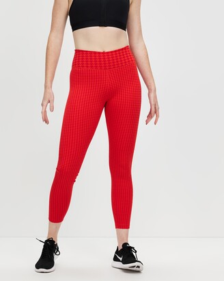 Nike Women's Red Tights - Dri-FIT One Luxe Icon Clash Mid-Rise 7-8 Training Leggings