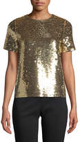 Thumbnail for your product : MICHAEL Michael Kors Crewneck Sequined Crop Top