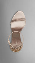 Thumbnail for your product : Burberry Embellished Detail Satin Platform Sandals