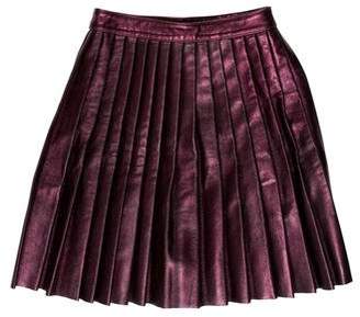 House of Holland Pleated Leather Skirt