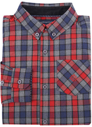 Andy & Evan Childrenswear Long-Sleeve Check Flannel Shirt, Red, Size 2-7