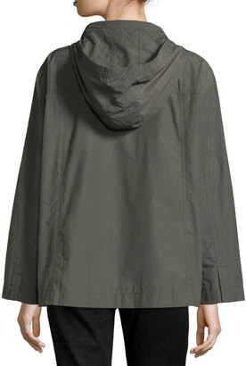 Eileen Fisher Snap-Front Hooded Jacket, Plus Size