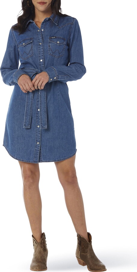 Wrangler® Western Denim Shirt Dress