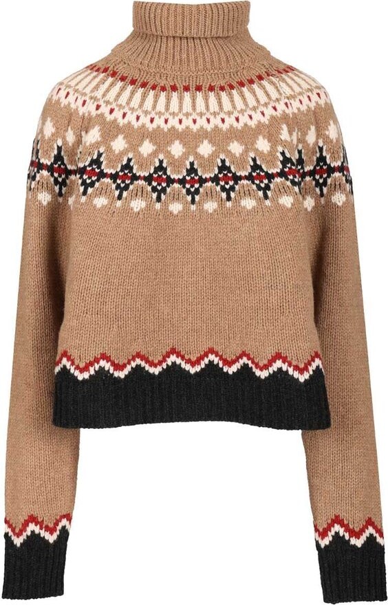 Alanui Pattern Intarsia-Knit Turtleneck Jumper