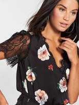 Thumbnail for your product : Very Lace Trim Wrap Top - Black