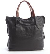Thumbnail for your product : Sondra Roberts Black Leather Top Handle Shopper Tote