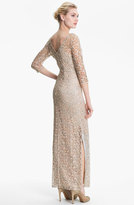 Thumbnail for your product : Kay Unger Embellished Illusion Neck Lace Gown