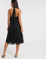 Thumbnail for your product : ASOS DESIGN halter tie neck midi dress in pleat