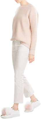 Vince Wool-Silk-Cashmere Ribbed Knit Pullover