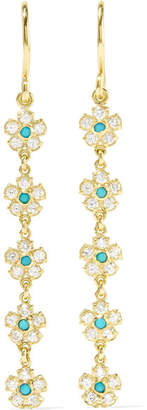 Jennifer Meyer 18-karat Gold, Diamond And Turquoise Earrings