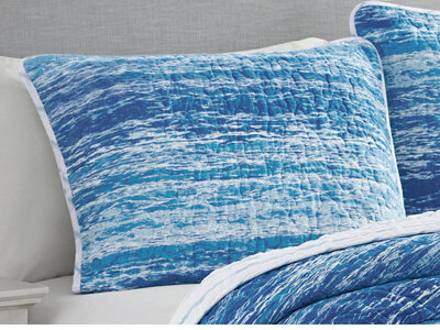 Design Studio Ocean Stripe Blue All-Season Reversible Cotton Quilt Set