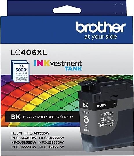 Brother LC406XL Black High Yield Ink Cartridge, Prints Up to 6,000 Pages (LC406XLBKS)