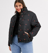 Thumbnail for your product : Daisy Street Plus padded jacket in ditsy heart print
