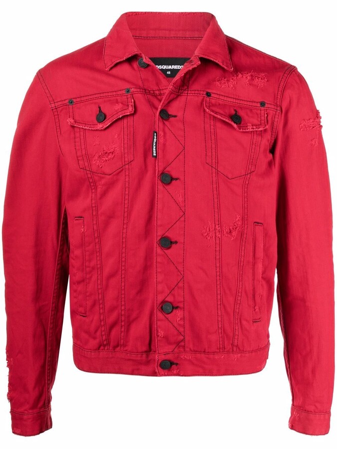 red trucker jacket mens